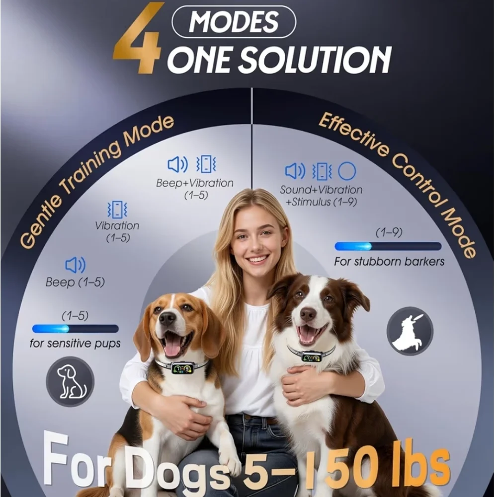 Dog Bark Collar Pro, Instant Bark Solution, Smart Anti Barking Device